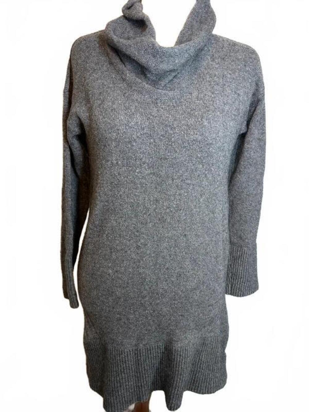 US medium anthropology, Gray cowl neck sweater dress